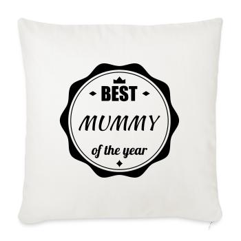 Mum Mom Mother's Day Maman Mama Mother - Throw Pillow Cover 17.5” x 17.5” - natural white - Front