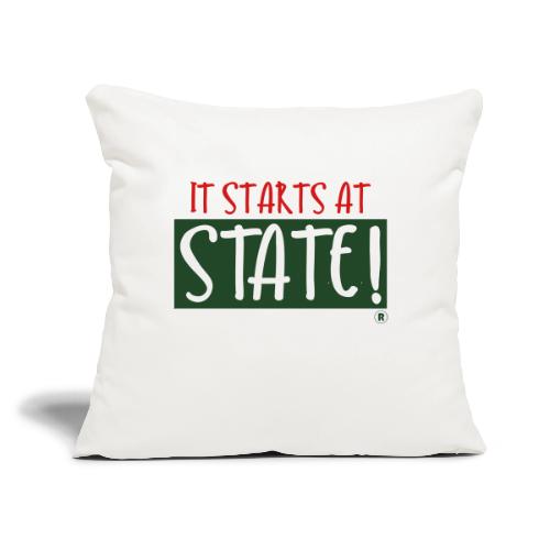 It Start at STATE! - Red Green Block - Throw Pillow Cover 17.5” x 17.5”