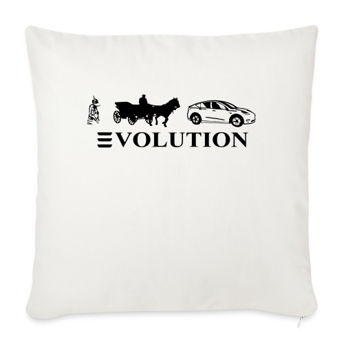Model Y evolution caveman, horse cap, Tesla Y - Throw Pillow Cover 17.5” x 17.5”