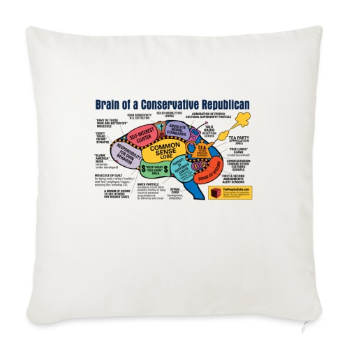 Brain of a Conservative Republican - Throw Pillow Cover 17.5” x 17.5”