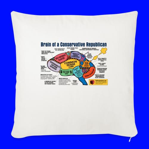 Brain of a Conservative Republican - Throw Pillow Cover 17.5” x 17.5”
