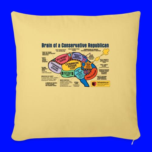Brain of a Conservative Republican - Throw Pillow Cover 17.5” x 17.5”