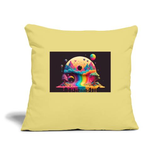 Full Moon Over Rainbow River Falls - Psychedelia - Throw Pillow Cover 17.5” x 17.5”