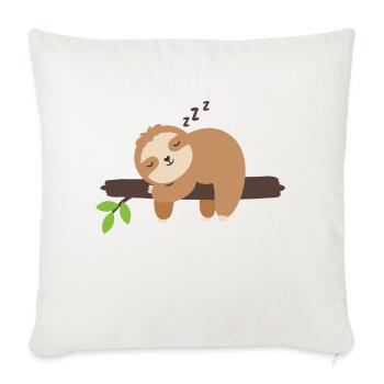 Lazy sloth sleepy animal - Throw Pillow Cover 17.5” x 17.5” - natural white - Front