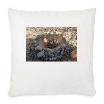 Quartzsite Un-Lit Campfire - Throw Pillow Cover 17.5” x 17.5” - natural white - Front