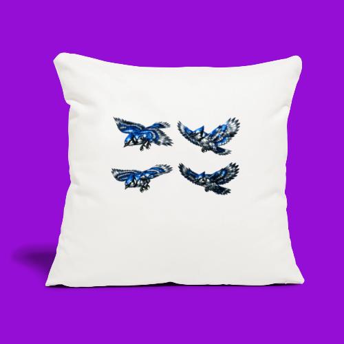 Silver Blue Jay Flight Stages - Throw Pillow Cover 17.5” x 17.5”