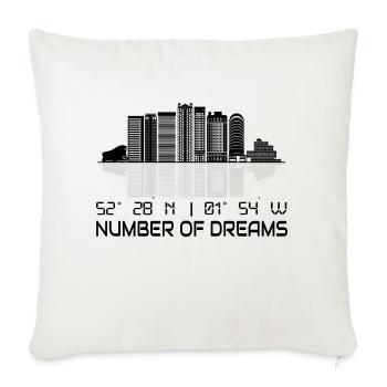 Birmingham Skyline Gps Coordinates City - Throw Pillow Cover 17.5” x 17.5” - natural white - Front