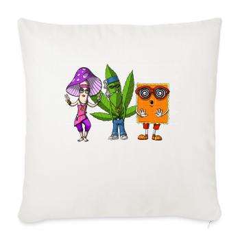 Psychedelic Stoner Mugshot - Throw Pillow Cover 17.5” x 17.5” - natural white - Front