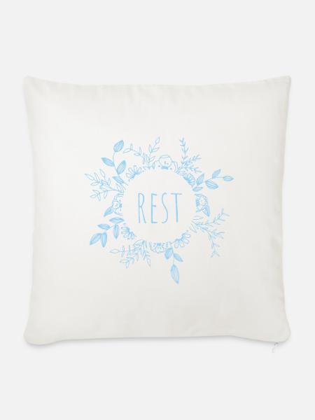 Rest - Throw Pillow Cover 17.5” x 17.5” - natural white