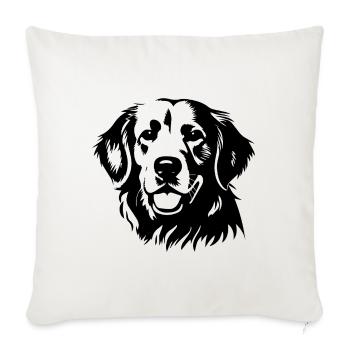 Golden Retriever Dog Silhouette Vector Art - Throw Pillow Cover 17.5” x 17.5” - natural white - Front
