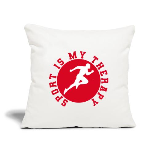 Sport Is My Therapy – Running Motivation Badge - Throw Pillow Cover 17.5” x 17.5”