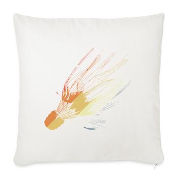 Retro Badminton Line Art - Throw Pillow Cover 17.5” x 17.5” - natural white - Front