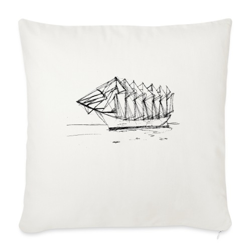 Seven-mast yacht - Throw Pillow Cover 17.5” x 17.5”