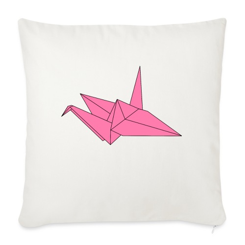Origami Paper Crane Design - Pink - Throw Pillow Cover 17.5” x 17.5”