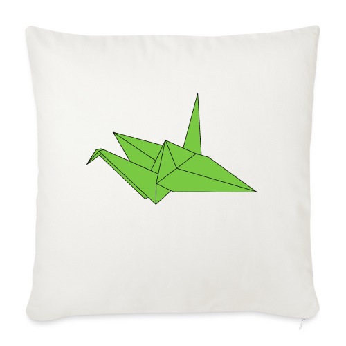 Origami Paper Crane Design - Green - Throw Pillow Cover 17.5” x 17.5”