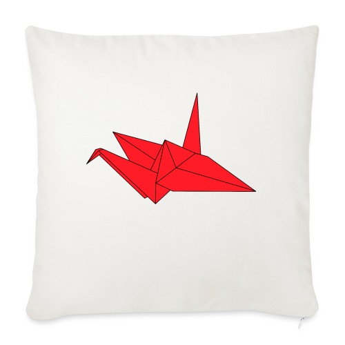 Origami Paper Crane Design - Red - Throw Pillow Cover 17.5” x 17.5”
