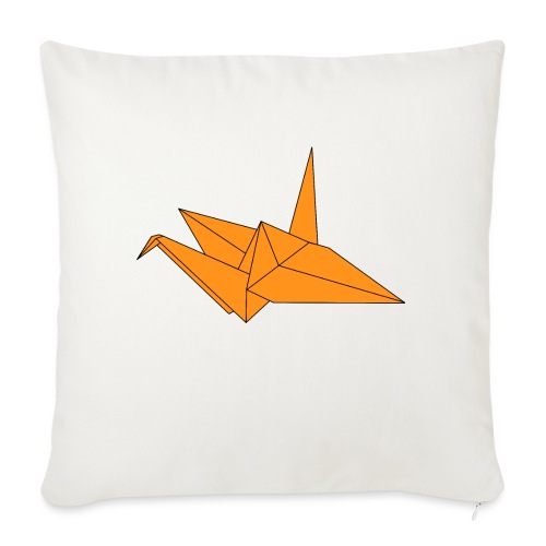 Origami Paper Crane Design - Orange - Throw Pillow Cover 17.5” x 17.5”
