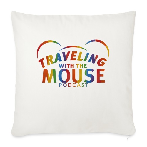 TravelingWithTheMouse logo transparent Rainbow Cr - Throw Pillow Cover 17.5” x 17.5”