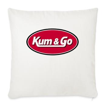 kum and go - Throw Pillow Cover 17.5” x 17.5” - natural white - Front