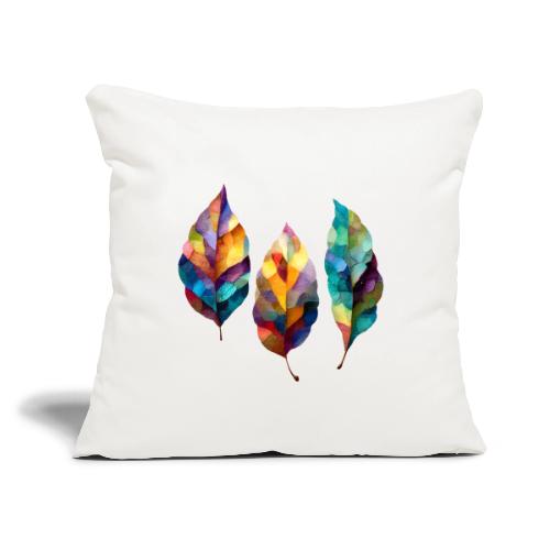 Art: Colorful Leaf Harmony - Throw Pillow Cover 17.5” x 17.5”
