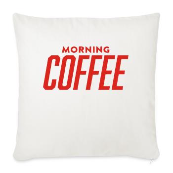 Morning Coffee - Throw Pillow Cover 17.5” x 17.5” - natural white - Front