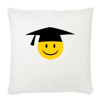 graduation - Throw Pillow Cover 17.5” x 17.5” - natural white - Front
