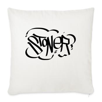 Stoner Graffiti Tag - Throw Pillow Cover 17.5” x 17.5” - natural white - Front