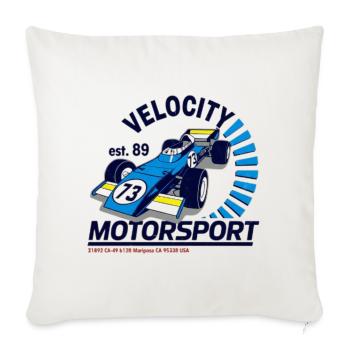 Velocity Motorsport Blue Car Logo - Throw Pillow Cover 17.5” x 17.5” - natural white - Front