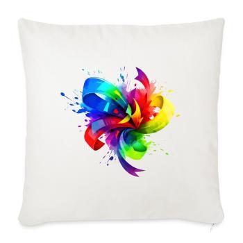 Vivid Rainbow Burst Ribbon - Throw Pillow Cover 17.5” x 17.5” - natural white - Front