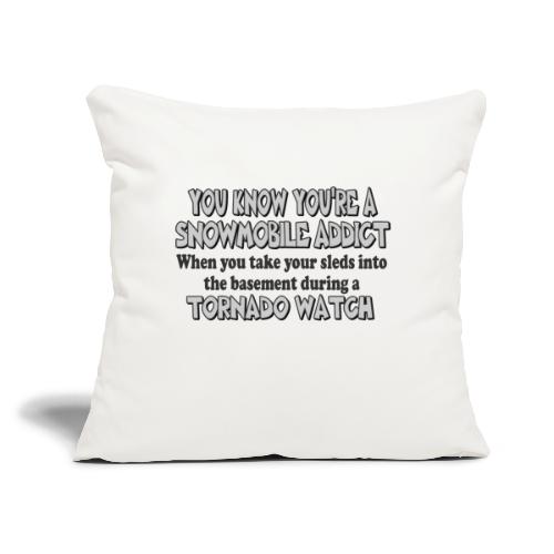 Snowmobile Tornado Watch - Throw Pillow Cover 17.5” x 17.5”