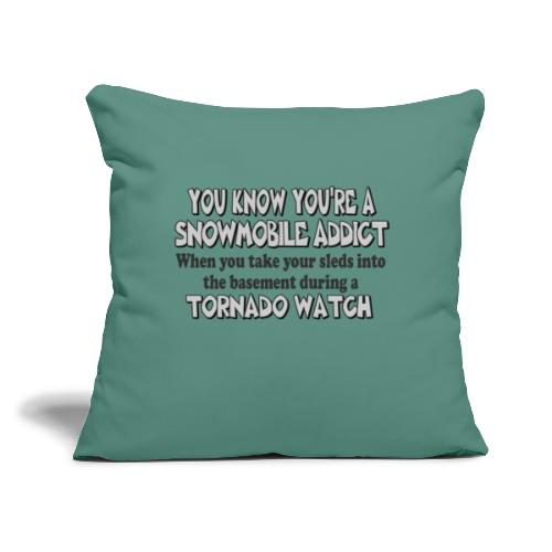 Snowmobile Tornado Watch - Throw Pillow Cover 17.5” x 17.5”