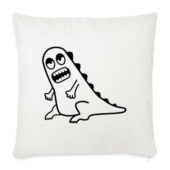 Dino Rawr Kawaii - Throw Pillow Cover 17.5” x 17.5” - natural white - Front