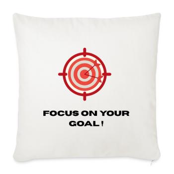 Bullseye Focus Goal - Throw Pillow Cover 17.5” x 17.5” - natural white - Front