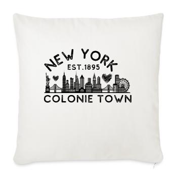 Colonie Town New York Established 1895 Home Town - Throw Pillow Cover 17.5” x 17.5” - natural white - Front