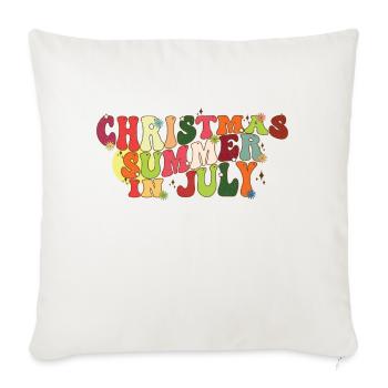 Christmas Summer In July - Throw Pillow Cover 17.5” x 17.5” - natural white - Front