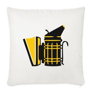 Bee Smoker Beekeeping Apiarist Honey Producer - Throw Pillow Cover 17.5” x 17.5” - natural white - Front