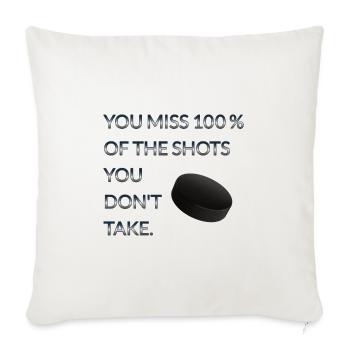 Encouraging Ice Hockey Quote - Throw Pillow Cover 17.5” x 17.5” - natural white - Front