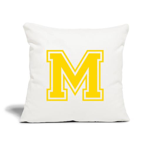 Letter M – Capital Athletic Alphabet Monogram - Throw Pillow Cover 17.5” x 17.5”