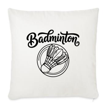 badminton - Throw Pillow Cover 17.5” x 17.5” - natural white - Front