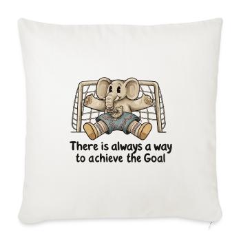 Elephant Goalkeeper Achieve The Goal Soccer T-Shir - Throw Pillow Cover 17.5” x 17.5” - natural white - Front