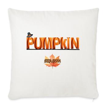 Pumpkin Season Autumn Leaf - Throw Pillow Cover 17.5” x 17.5” - natural white - Front