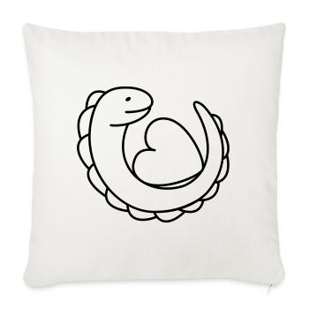 Lizard With Heart Love Design - Throw Pillow Cover 17.5” x 17.5” - natural white - Front