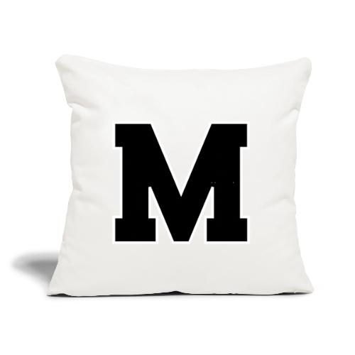 Varsity Letter M Collegiate Alphabet Art - Throw Pillow Cover 17.5” x 17.5”