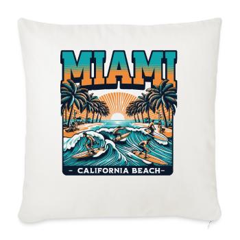 Miami California Beach - Throw Pillow Cover 17.5” x 17.5” - natural white - Front