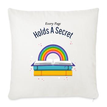 Every Page Holds A Secret Diary Reading  - Throw Pillow Cover 17.5” x 17.5” - natural white - Front