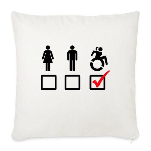 Female wheelchair user, check! - Throw Pillow Cover 17.5” x 17.5”