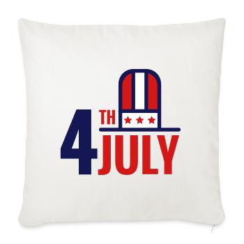 USA 4th of july - Throw Pillow Cover 17.5” x 17.5” - natural white - Front
