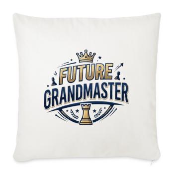 Future Grandmaster Chess Tee - Throw Pillow Cover 17.5” x 17.5” - natural white - Front