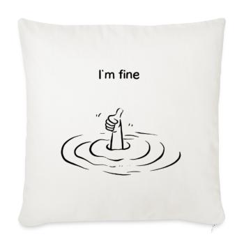 Thumbs Up Ripple Graphic - Throw Pillow Cover 17.5” x 17.5” - natural white - Front