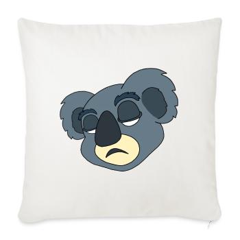 Sleepy Koala Mood - Throw Pillow Cover 17.5” x 17.5” - natural white - Front